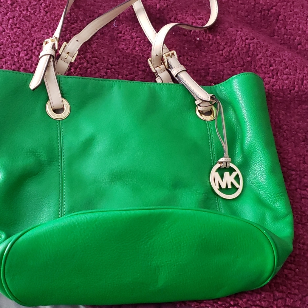 Michael Kors green tote purse